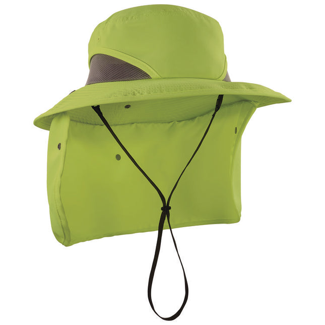 Chill-Its 8934 Ranger Hat with Neck Shade, Microfiber/Polyester, Large/X-Large, Lime
