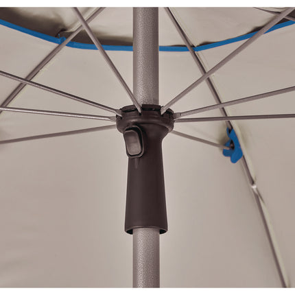 SHAX 6199 Lightweight Work Umbrella and Stand Kit, 90" Span, 92" Long, Blue Canopy