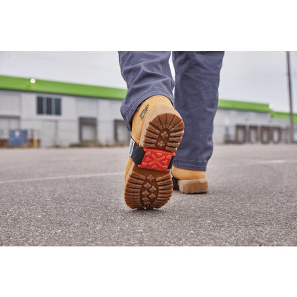 6317 Orange Ice Cleats Mid-Sole Heeled Boot, One Size Fits Most, Orange, Pair