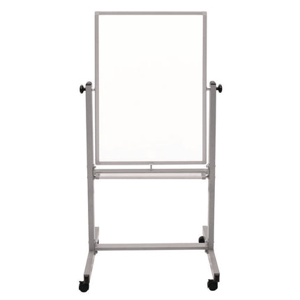 Mobile Magnetic Whiteboard, 27" x 59", White Surface, Satin Aluminum Frame