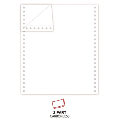 Printout Paper, 2-Part, 15 lb Bond Weight, 9.5 x 11, White, 1,650/Carton