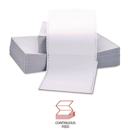 Printout Paper, 2-Part, 15 lb Bond Weight, 9.5 x 11, White, 1,650/Carton