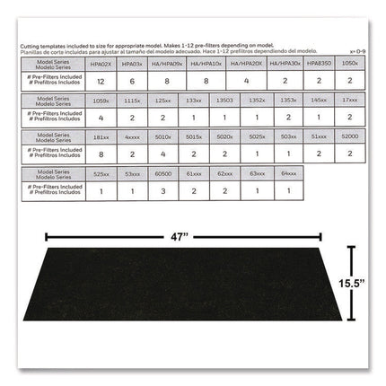 Filter A Plus Household Odor and Gas Reducing Universal Pre-Filter