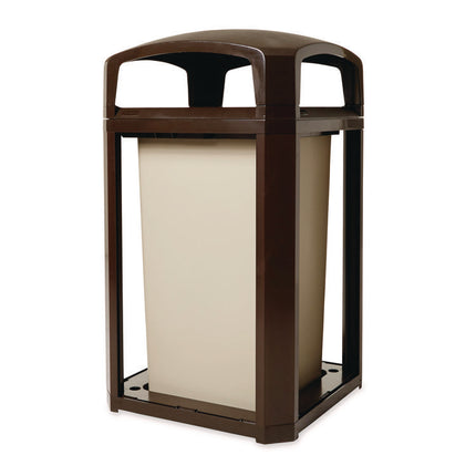 Landmark Series Classic Dome Top Container, 50 gal, Plastic, Sable