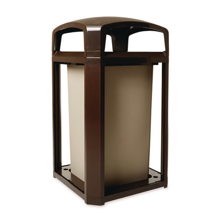 Landmark Series Classic Dome Top Container, 50 gal, Plastic, Sable