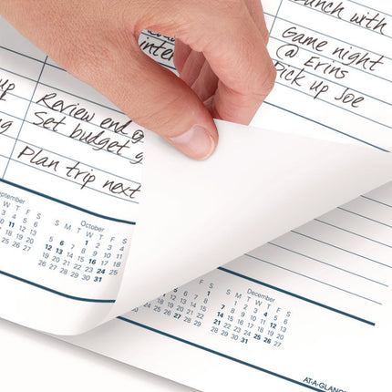 Desk Pad, 21.75 x 17, White Sheets, Black Binding, Clear Corners, 12-Month (Jan to Dec): 2025