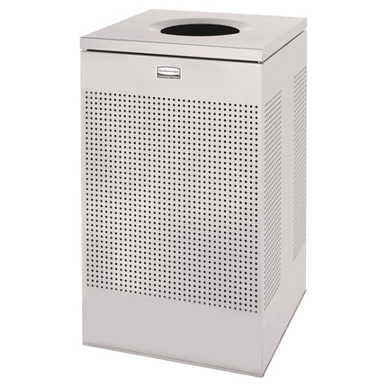 Designer Line Silhouettes Waste Receptacle, 20 gal, Steel, Silver Metallic