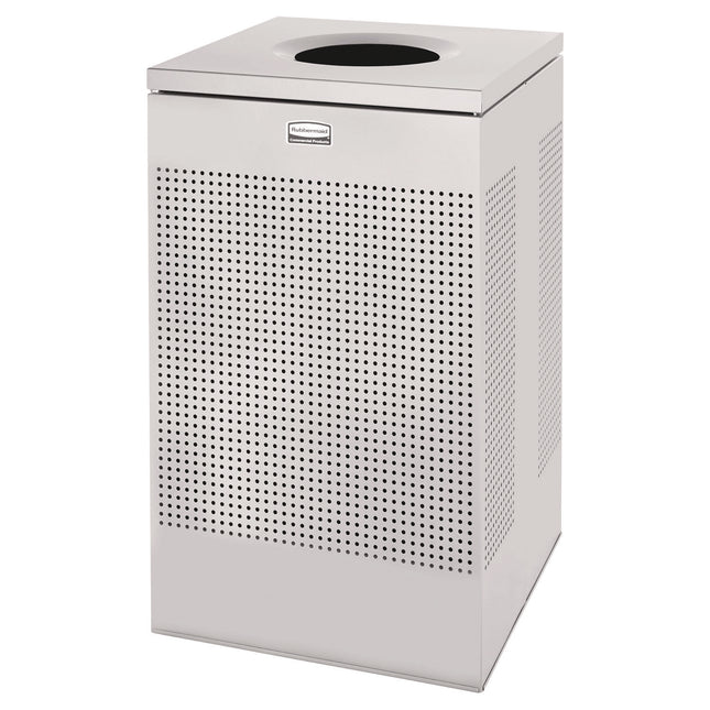 Designer Line Silhouettes Waste Receptacle, 20 gal, Steel, Silver Metallic
