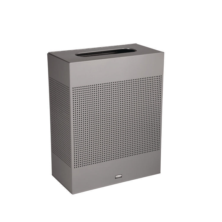 Designer Line Silhouettes Waste Receptacle, 22.5 gal, Steel, Silver Metallic