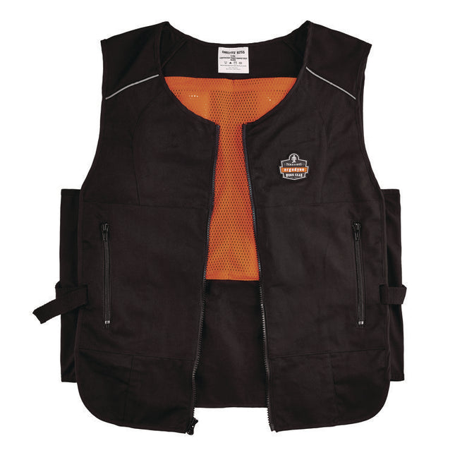 Chill-Its 6260 Lightweight Phase Change Cooling Vest with Packs, Cotton/Poly, 2X-Large/3X-Large, Black