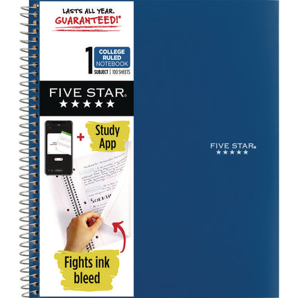 Wirebound Notebook, 1-Subject, Medium/College Rule, Randomly Assorted Cover Color, (100) 11 x 8.5 Sheets