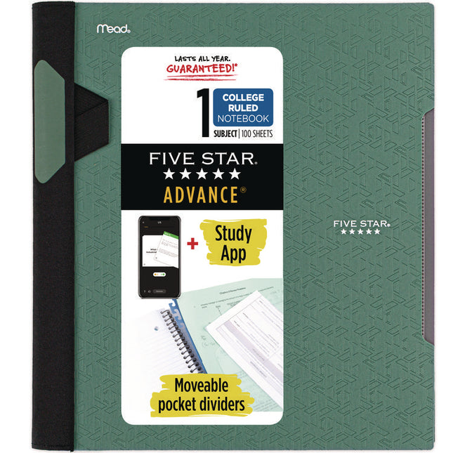 Advance Wirebound Notebook, 1-Subject, Medium/College Rule, Randomly Assorted Cover Color, (100) 11 x 8.5 Sheets
