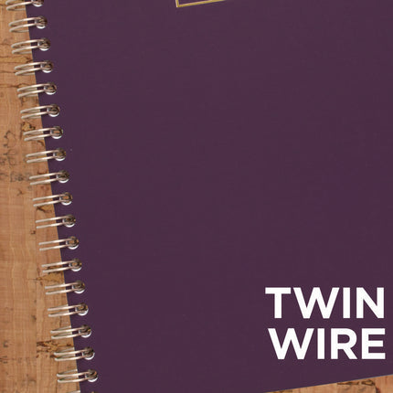 Jewel Tone Notebook with Gold Twin-Wire Binding, 1-Subject, Wide/Legal Rule, Jewel Tone Purple Cover, (80) 9.5 x 7.25 Sheets