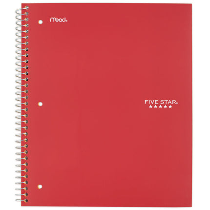 Wirebound Notebook, 1-Subject, Medium/College Rule, Red Cover, (100) 11 x 8.5 Sheets