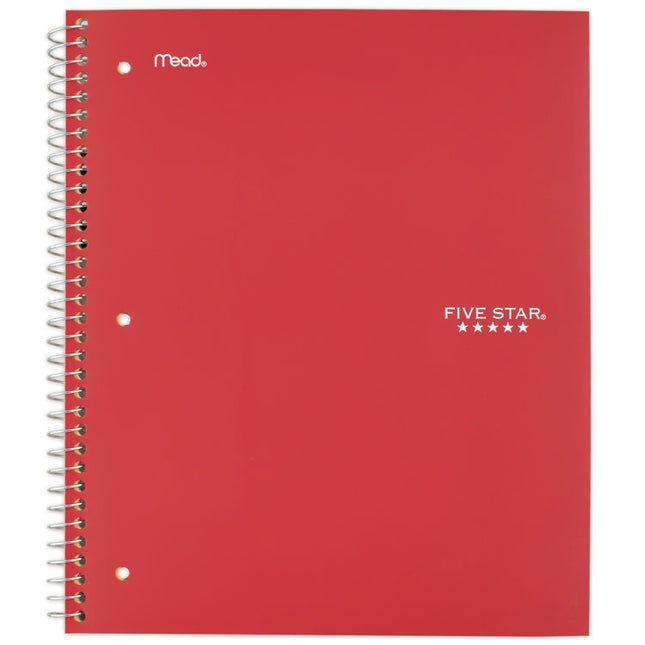 Wirebound Notebook, 1-Subject, Medium/College Rule, Red Cover, (100) 11 x 8.5 Sheets