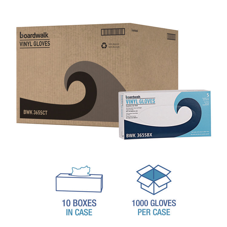 General Purpose Vinyl Gloves, Powder/Latex-Free, 2.6 mil, Small, Clear, 100/Box, 10 Boxes/Carton