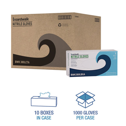 Disposable General-Purpose Nitrile Gloves, Large, Blue, 4 mil, 1,000/Carton