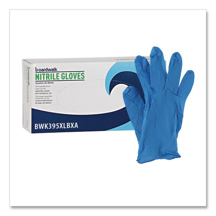 Disposable General-Purpose Powder-Free Nitrile Gloves, X-Large, Blue, 5 mil, 1,000/Carton