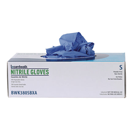 Disposable General-Purpose Nitrile Gloves, Small, Blue, 4 mil, 100/Box