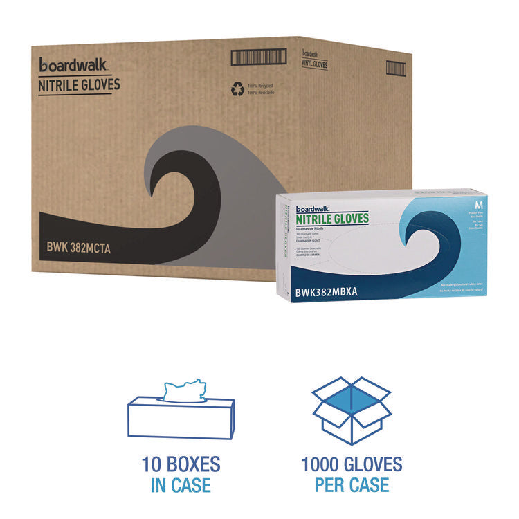 Disposable Examination Nitrile Gloves, Medium, Blue, 5 mil, 1,000/Carton