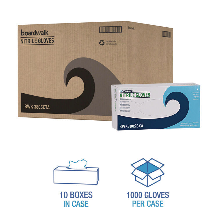 Disposable General-Purpose Nitrile Gloves, Small, Blue, 4 mil, 1,000/Carton