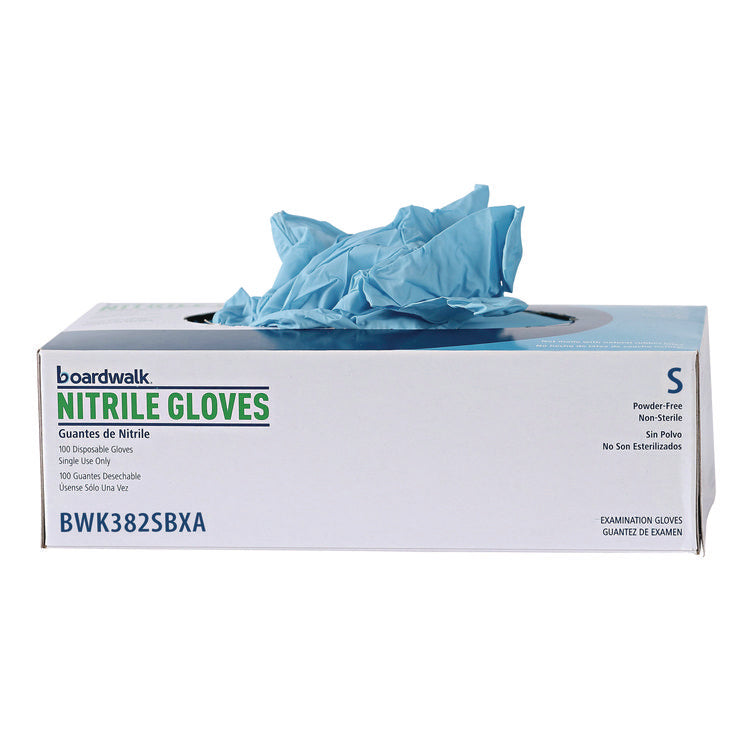 Disposable Examination Nitrile Gloves, Small, Blue, 5 mil, 100/Box