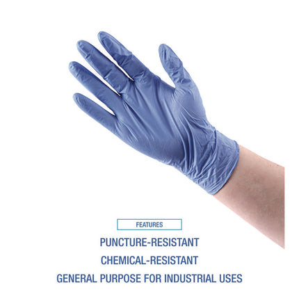 Disposable General-Purpose Nitrile Gloves, X-Large, Blue, 4 mil, 1,000/Carton