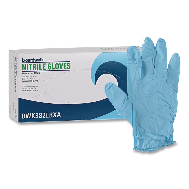 Disposable Examination Nitrile Gloves, Large, Blue, 5 mil, 1,000/Carton