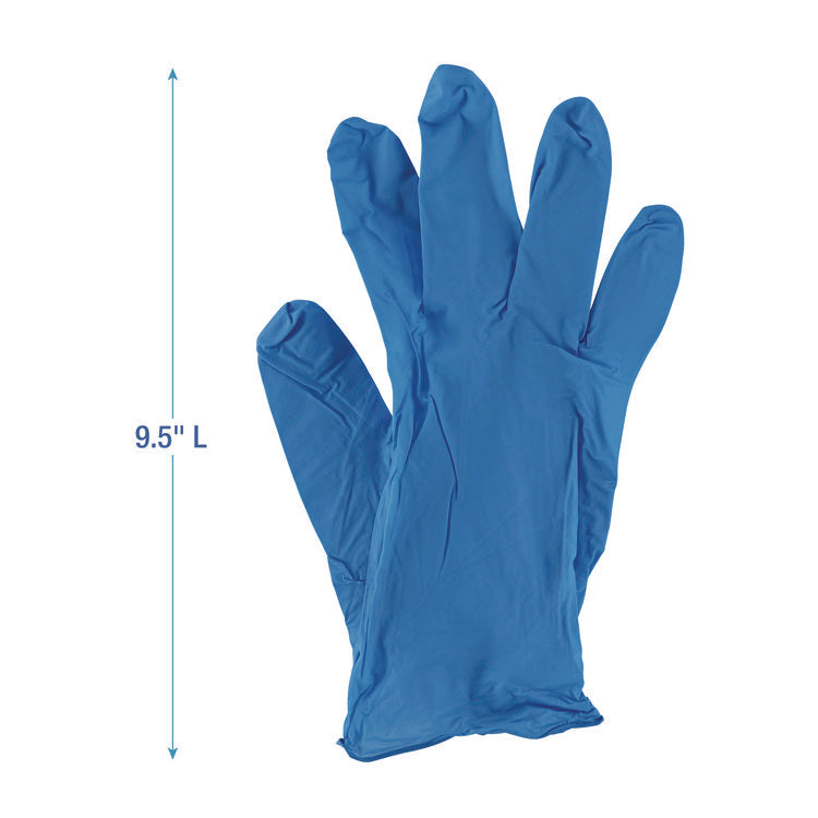Disposable Powder-Free Nitrile Gloves, Large, Blue, 5 mil, 100/Box, 10 Boxes/Carton
