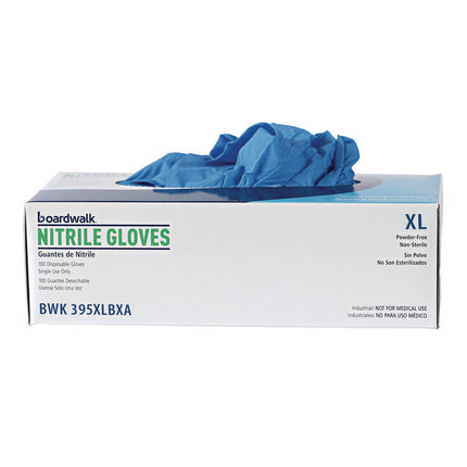 Disposable General-Purpose Powder-Free Nitrile Gloves, X-Large, Blue, 5 mil, 100/Box