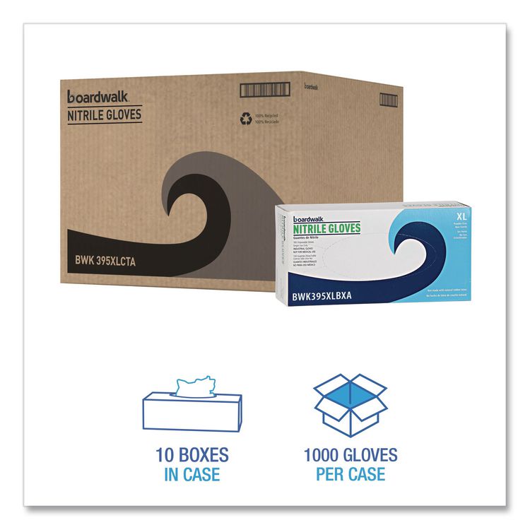 Disposable General-Purpose Powder-Free Nitrile Gloves, X-Large, Blue, 5 mil, 1,000/Carton