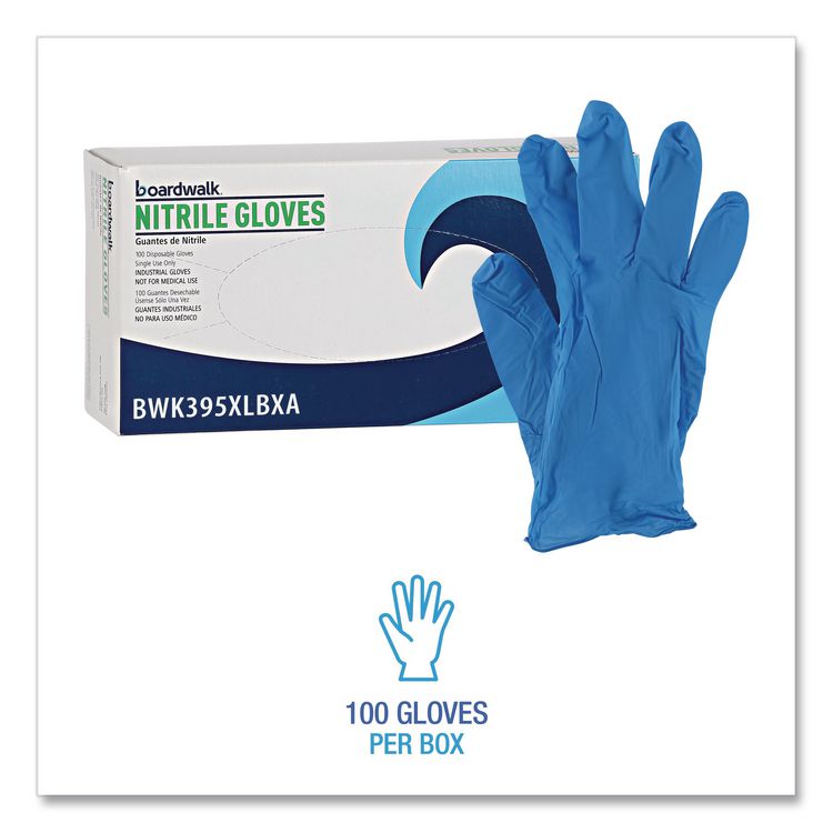 Disposable General-Purpose Powder-Free Nitrile Gloves, X-Large, Blue, 5 mil, 1,000/Carton