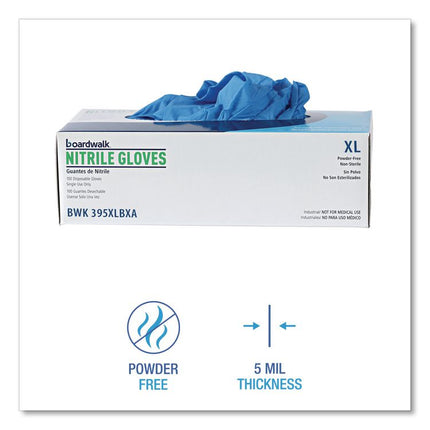 Disposable General-Purpose Powder-Free Nitrile Gloves, X-Large, Blue, 5 mil, 1,000/Carton