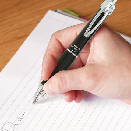 Sarasa Dry X10 Gel Pen, Retractable, Medium 0.7 mm, Black Ink, Black/Silver Barrel, 12/Pack