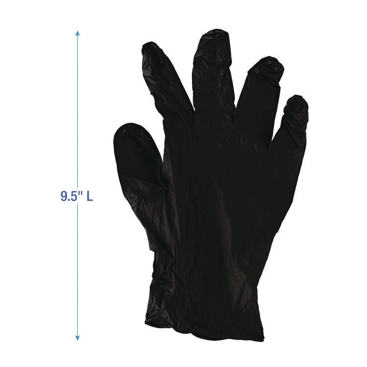 Disposable General-Purpose Powder-Free Nitrile Gloves, Medium, Black, 4.4 mil, 100/Box, 10 Boxes/Carton