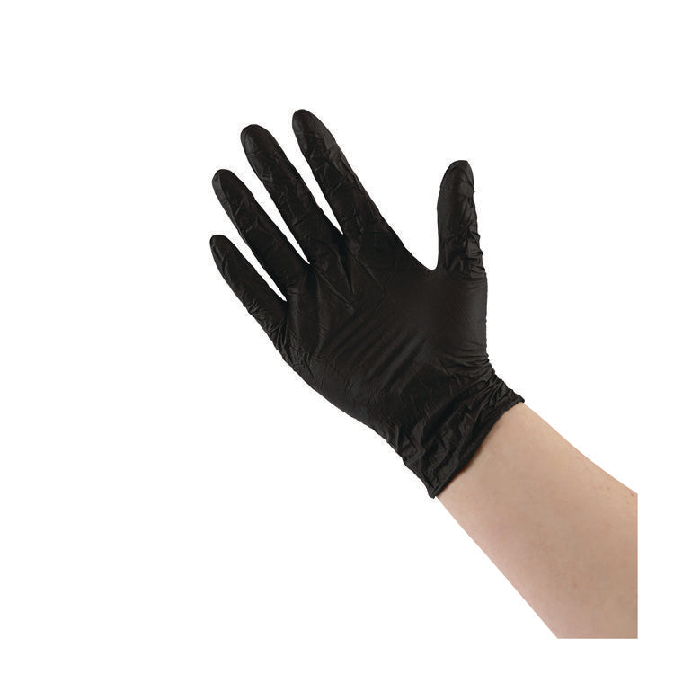 Disposable General-Purpose Powder-Free Nitrile Gloves, X-Large, Black, 4.4 mil, 100/Box