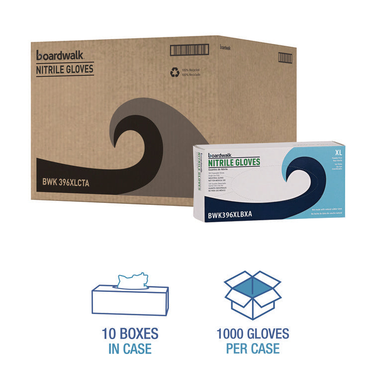 Disposable General-Purpose Powder-Free Nitrile Gloves, X-Large, Black, 4.4 mil, 100/Box, 10 Boxes/Carton