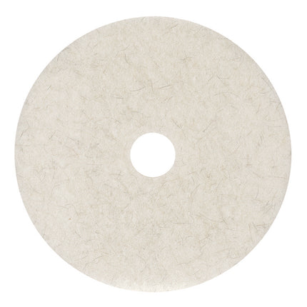 Natural Burnishing Floor Pads, 17" Diameter, White, 5/carton