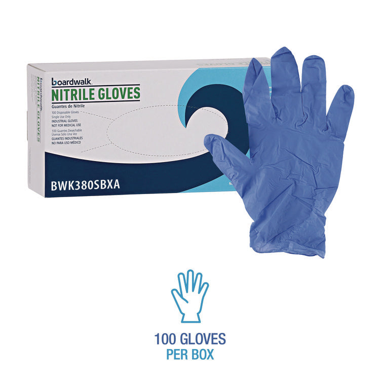 Disposable General-Purpose Nitrile Gloves, Small, Blue, 4 mil, 100/Box