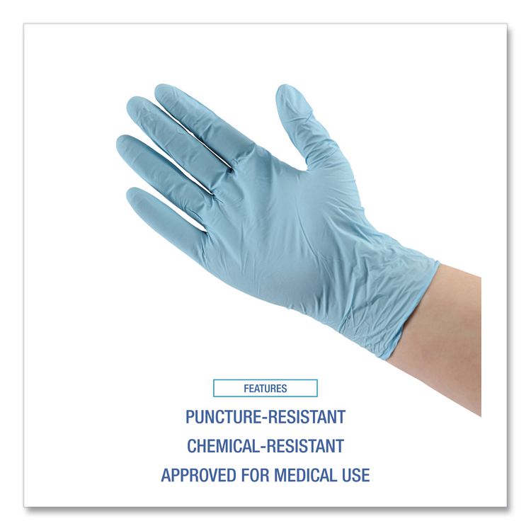 Disposable Examination Nitrile Gloves, Large, Blue, 5 mil, 1,000/Carton