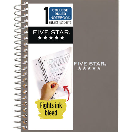 Wirebound Notebook, 1-Subject, Medium/College Rule, Randomly Assorted Cover Color, (80) 7 x 5.5 Sheets