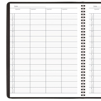 Four-Person Group Undated Daily Appointment Book, 10.88 X 8.5, Black Cover, 12-Month (jan To Dec): Undated