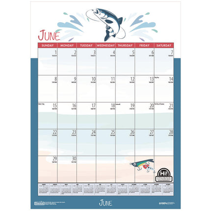 Academic Year Recycled Seasonal Wall Calendar, Illustrated Seasons Artwork, 12 x 16.5, 12-Month (July to June): 2024 to 2025
