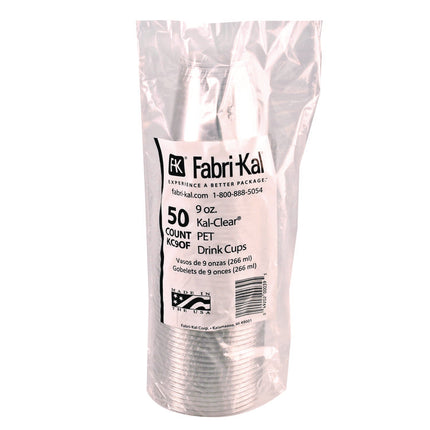 Kal-Clear PET Cold Drink Cups, Old Fashioned Glass, 9 oz, Plastic, Clear, 50/Sleeve, 20 Sleeves/Carton
