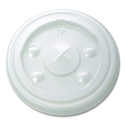 Kal-Clear/Nexclear Drink Cup Lids, Flat, X-Style Straw Slot, Fits 12 oz to 14 oz Cold Cups, Plastic, Translucent, 1,000/CT