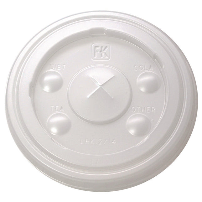 Kal-Clear/Nexclear Drink Cup Lids, Flat, X-Style Straw Slot, Fits 12 oz to 14 oz Cold Cups, Plastic, Translucent, 1,000/CT