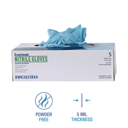 Disposable Examination Nitrile Gloves, Small, Blue, 5 mil, 1,000/Carton