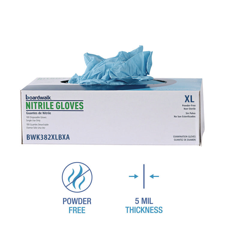 Disposable Examination Nitrile Gloves, X-Large, Blue, 5 mil, 100/Box