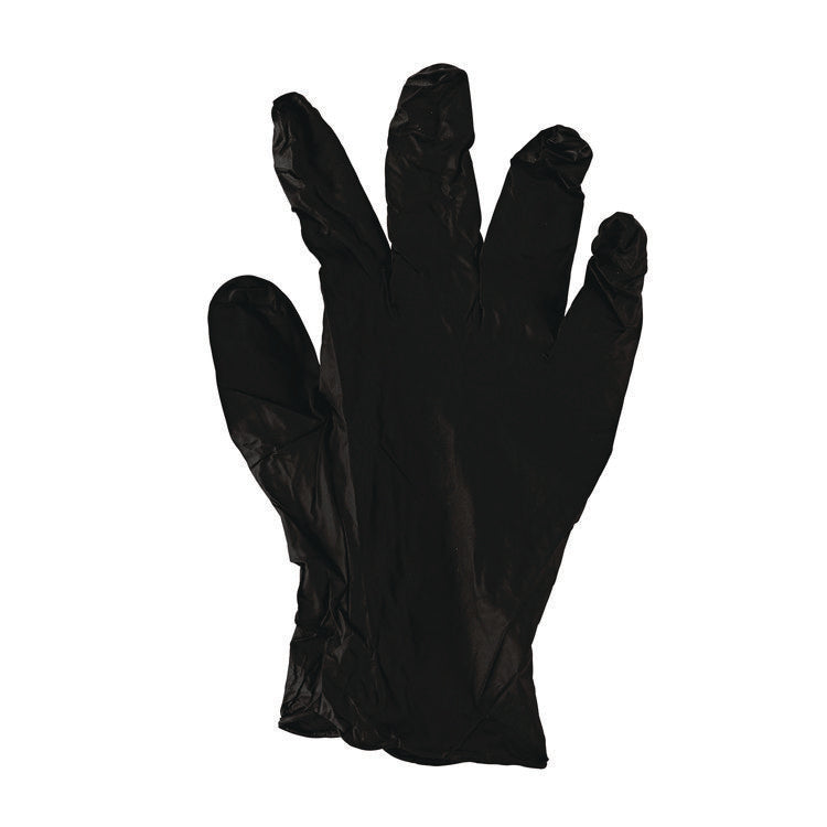 Disposable General-Purpose Powder-Free Nitrile Gloves, X-Large, Black, 4.4 mil, 100/Box, 10 Boxes/Carton