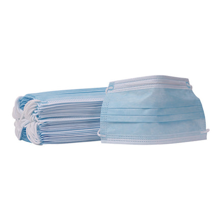 Three-Ply General Use Face Mask, Blue, 50/box
